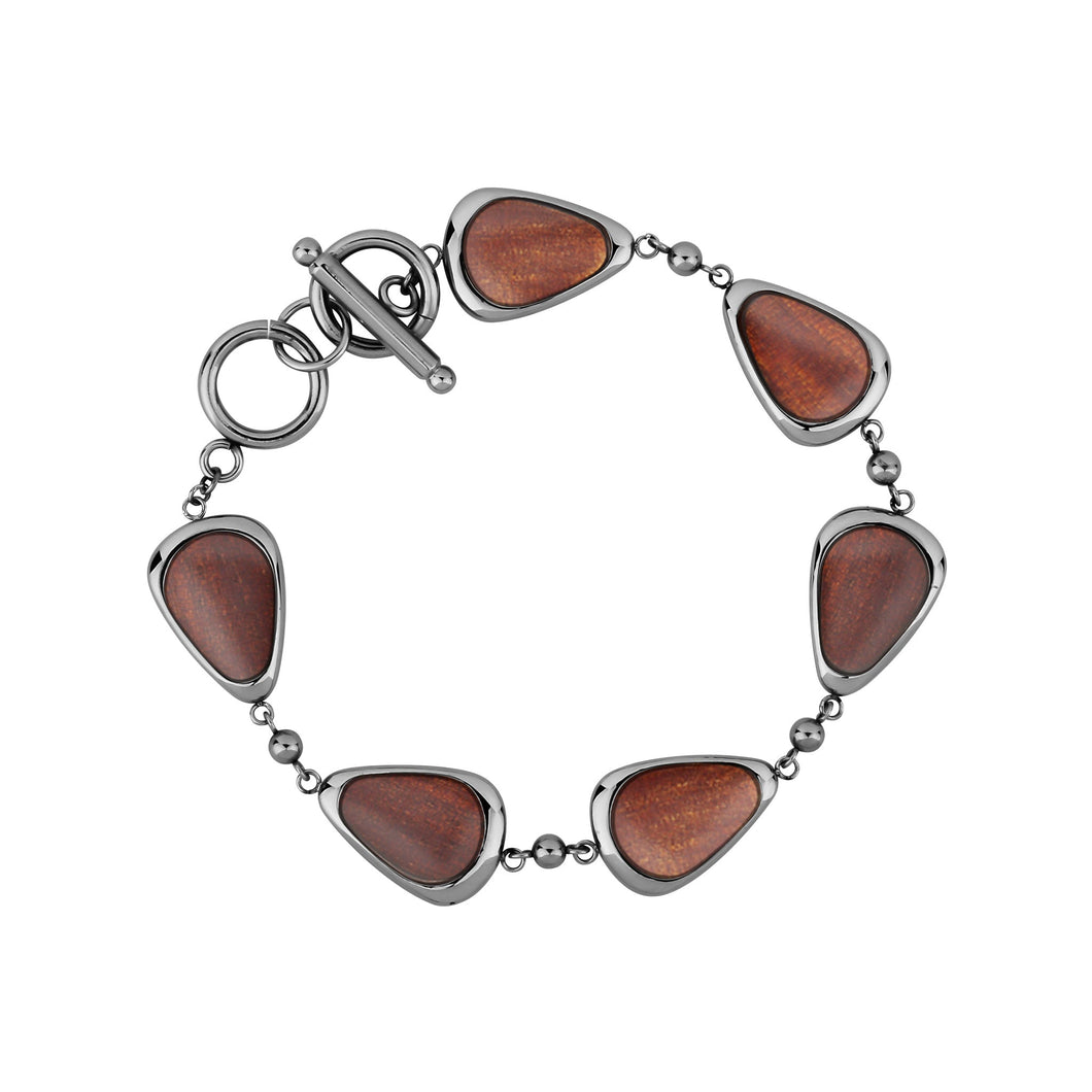 Ancient Kauri Drop Bracelet - Gunmetal - Komo Kauri - Woodsman Jewelry