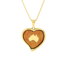 Load image into Gallery viewer, Gum Burl Heart Necklace - Yellow Gold - Tyalla - Woodsman Jewelry
